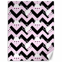 Pink Teapot Chevron Canvas 12  X 16   by snowwhitegirl