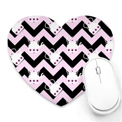 Pink Teapot Chevron Heart Mousepads by snowwhitegirl