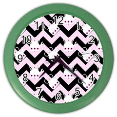 Pink Teapot Chevron Color Wall Clock by snowwhitegirl