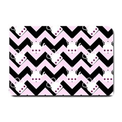 Pink Teapot Chevron Small Doormat  by snowwhitegirl