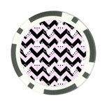 Pink Teapot Chevron Poker Chip Card Guard Front