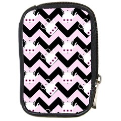 Pink Teapot Chevron Compact Camera Leather Case by snowwhitegirl