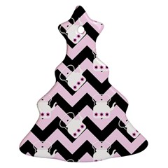 Pink Teapot Chevron Ornament (christmas Tree) 