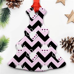 Pink Teapot Chevron Christmas Tree Ornament (two Sides) by snowwhitegirl