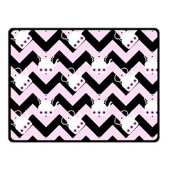 Pink Teapot Chevron Double Sided Fleece Blanket (small)  by snowwhitegirl