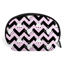 Pink Teapot Chevron Accessory Pouch (large) by snowwhitegirl