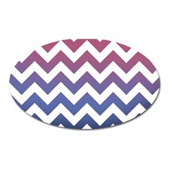 Pink Blue Black Ombre Chevron Oval Magnet by snowwhitegirl