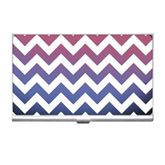 Pink Blue Black Ombre Chevron Business Card Holders by snowwhitegirl