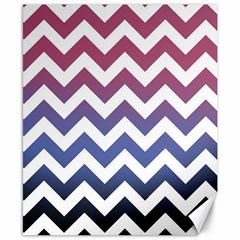 Pink Blue Black Ombre Chevron Canvas 8  X 10  by snowwhitegirl