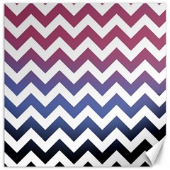 Pink Blue Black Ombre Chevron Canvas 12  X 12   by snowwhitegirl