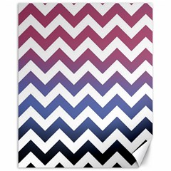 Pink Blue Black Ombre Chevron Canvas 16  X 20   by snowwhitegirl