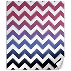 Pink Blue Black Ombre Chevron Canvas 20  X 24   by snowwhitegirl