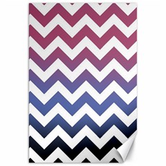 Pink Blue Black Ombre Chevron Canvas 20  X 30   by snowwhitegirl