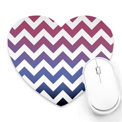 Pink Blue Black Ombre Chevron Heart Mousepads by snowwhitegirl