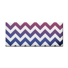 Pink Blue Black Ombre Chevron Hand Towel by snowwhitegirl