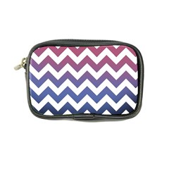 Pink Blue Black Ombre Chevron Coin Purse by snowwhitegirl