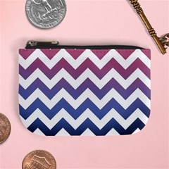 Pink Blue Black Ombre Chevron Mini Coin Purse by snowwhitegirl