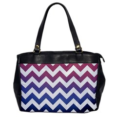 Pink Blue Black Ombre Chevron Oversize Office Handbag by snowwhitegirl