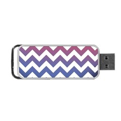 Pink Blue Black Ombre Chevron Portable Usb Flash (two Sides) by snowwhitegirl