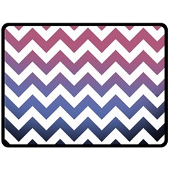 Pink Blue Black Ombre Chevron Double Sided Fleece Blanket (large)  by snowwhitegirl