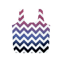 Pink Blue Black Ombre Chevron Full Print Recycle Bag (s) by snowwhitegirl