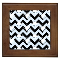 Blue Teapot Chevron Framed Tiles by snowwhitegirl