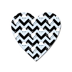 Blue Teapot Chevron Heart Magnet by snowwhitegirl