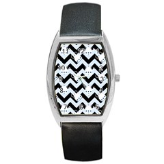 Blue Teapot Chevron Barrel Style Metal Watch