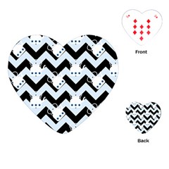 Blue Teapot Chevron Playing Cards (heart)  by snowwhitegirl