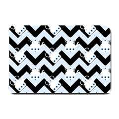 Blue Teapot Chevron Small Doormat  by snowwhitegirl