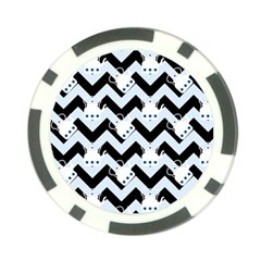 Blue Teapot Chevron Poker Chip Card Guard by snowwhitegirl