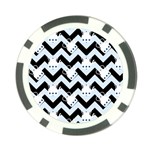 Blue Teapot Chevron Poker Chip Card Guard Front