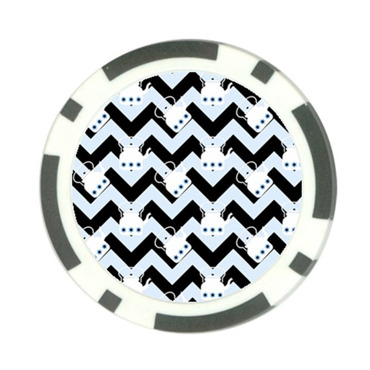 Blue Teapot Chevron Poker Chip Card Guard