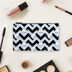 Blue Teapot Chevron Cosmetic Bag (small) by snowwhitegirl