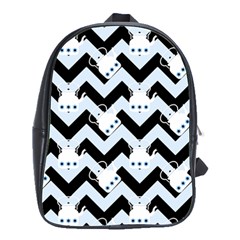 Blue Teapot Chevron School Bag (large) by snowwhitegirl