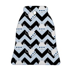 Blue Teapot Chevron Bell Ornament (two Sides) by snowwhitegirl