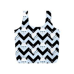 Blue Teapot Chevron Full Print Recycle Bag (s) by snowwhitegirl