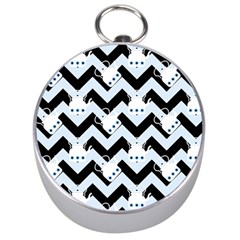 Blue Teapot Chevron Silver Compasses by snowwhitegirl