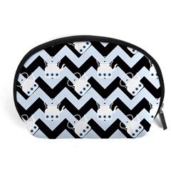 Blue Teapot Chevron Accessory Pouch (large) by snowwhitegirl