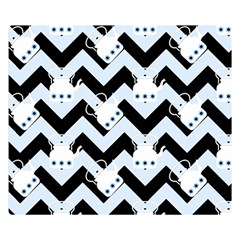 Blue Teapot Chevron Double Sided Flano Blanket (small)  by snowwhitegirl