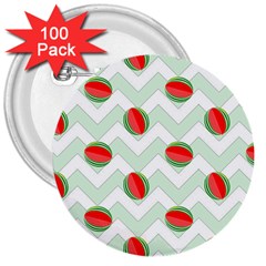 Watermelon Chevron Green 3  Buttons (100 Pack)  by snowwhitegirl