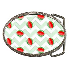 Watermelon Chevron Green Belt Buckles