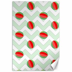 Watermelon Chevron Green Canvas 20  X 30   by snowwhitegirl