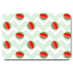 Watermelon Chevron Green Large Doormat  by snowwhitegirl