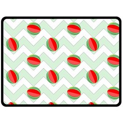 Watermelon Chevron Green Fleece Blanket (large)  by snowwhitegirl