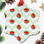 Watermelon Chevron Green Ornament (Snowflake) Front