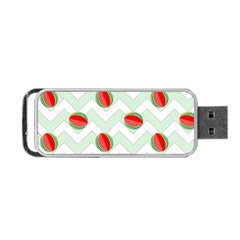 Watermelon Chevron Green Portable Usb Flash (one Side) by snowwhitegirl