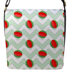 Watermelon Chevron Green Flap Closure Messenger Bag (s) by snowwhitegirl