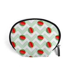 Watermelon Chevron Green Accessory Pouch (small) by snowwhitegirl