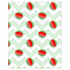 Watermelon Chevron Green Drawstring Bag (small) by snowwhitegirl